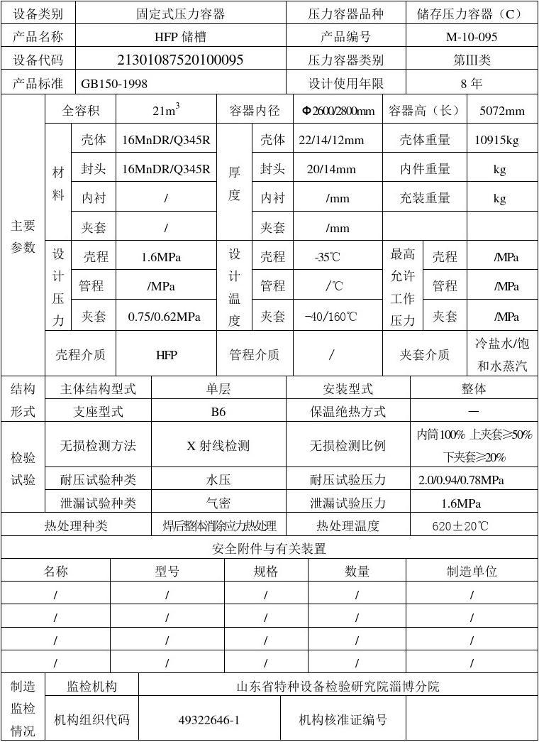 壓力容器產(chǎn)品數(shù)據(jù)表解讀與應(yīng)用指南